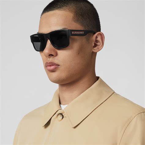 burberry sunglasses black and gold|black burberry glasses men.